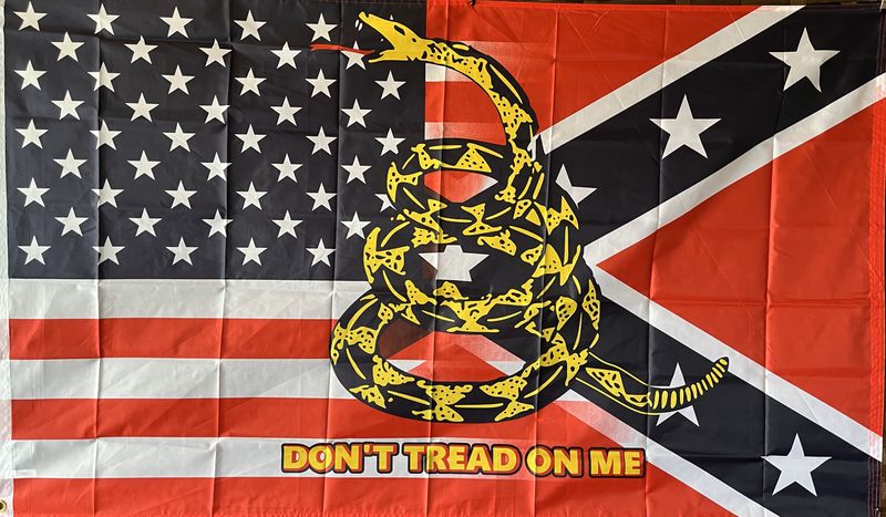 U.S. &amp; Confederate Blended with Gadsden Flag