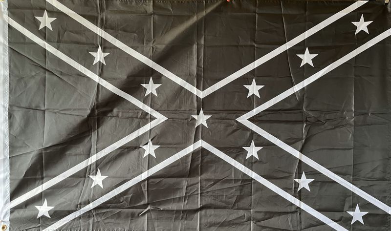 Black and White Confederate Flag