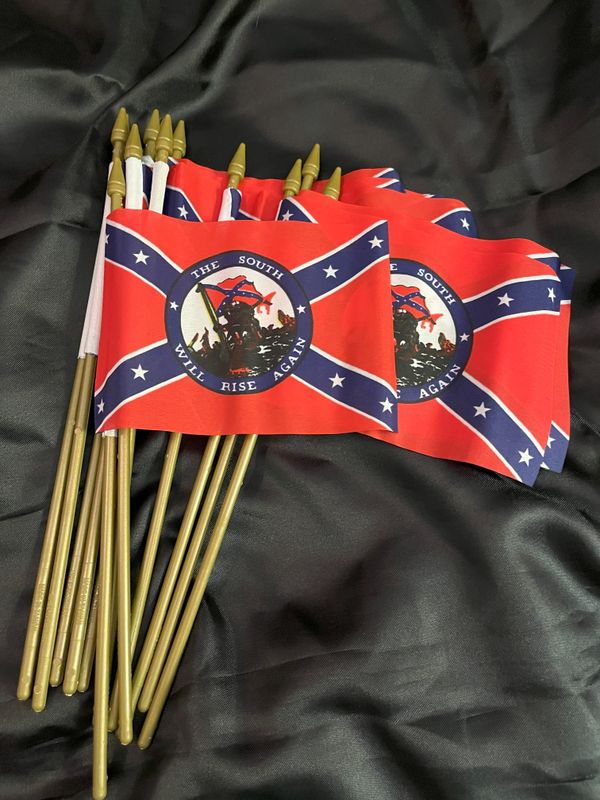 The South will Rise Again flag on a stick
