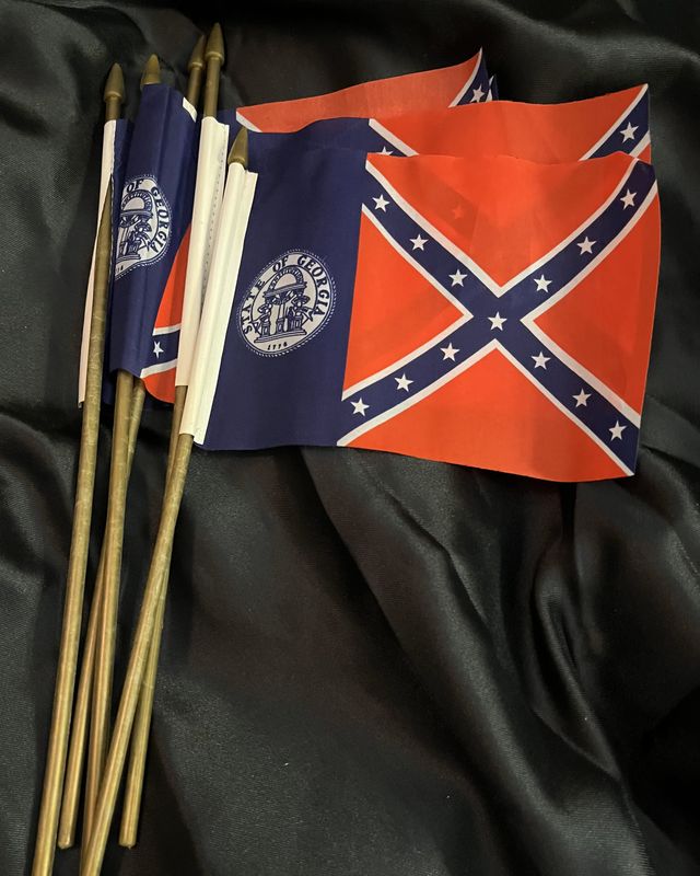 Georgia Confederate flag on a stick