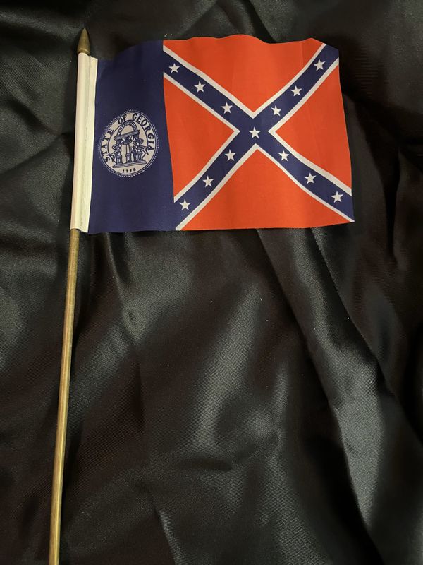 Georgia Confederate flag on a stick