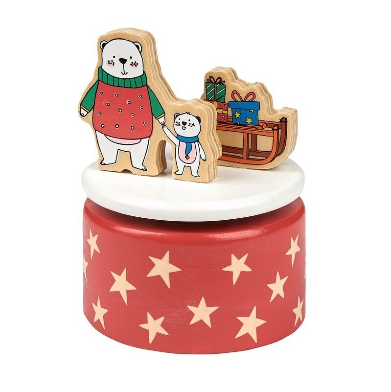 Wooden music box Christmas friends