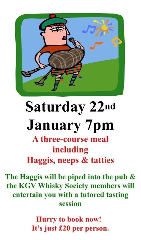 Burns Night Celebration  - 22nd Jan 7pm