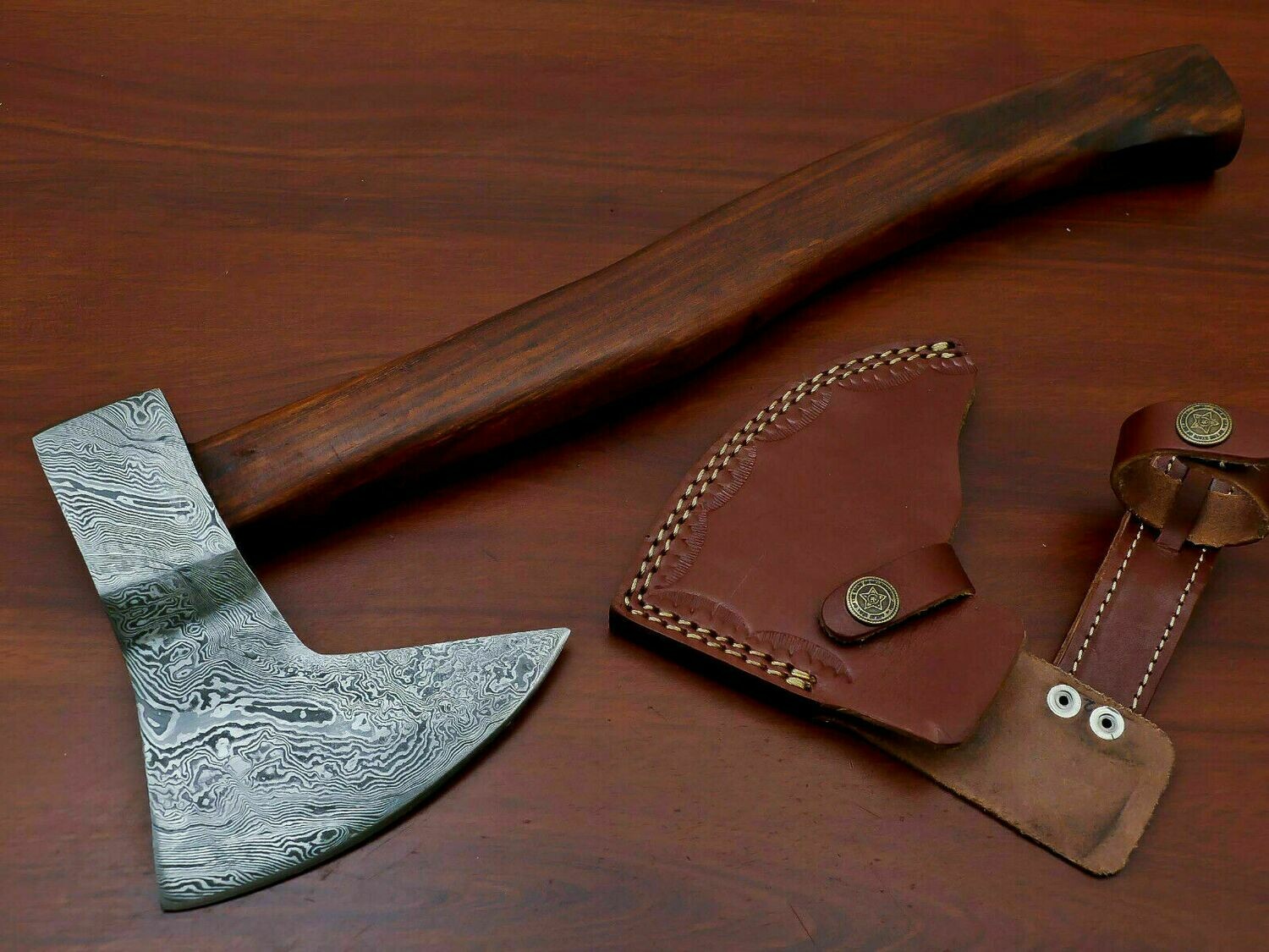 HAND MADE DAMASCUS TOMAHAWK, HATCHET, AXE,INTEGRAL