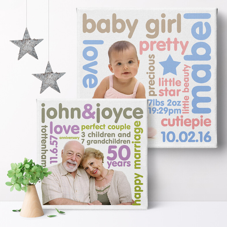 Personalized square canvas print
