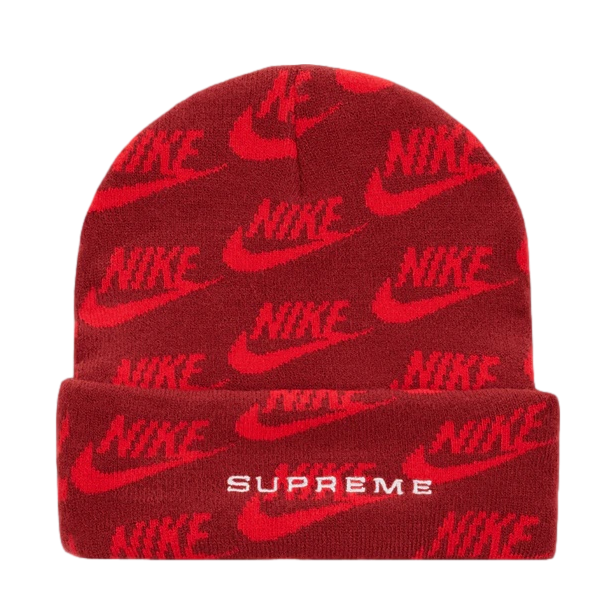 Supreme x Nike Jacquard Red Beanie