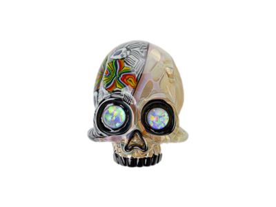 AKM Fume/Black White Millie Rainbow Split Skull Pendant