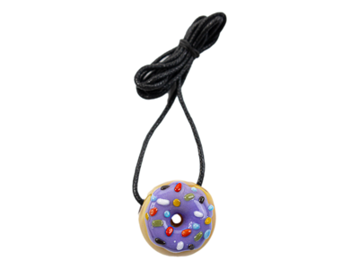 KGB Glass Purple Sprinkles Donut Pendant 