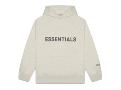 Fear of God Essentials 3D Silicon Applique Hoodie Oatmeal 