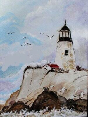 Lighthouse Painting by M. Oliver, Design 7, Complete Printable Set