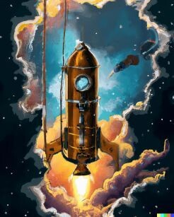 Steampunk Rocket, Design 12, Complete Printable Set