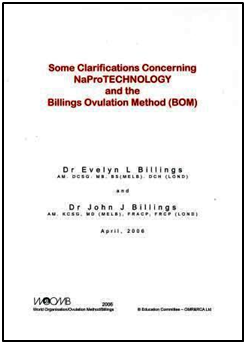 Some Clarifications Concerning NaPro TECHNOLOGY and the Billings Ovulation Method (BOM)DOWNLOAD English/Spanish