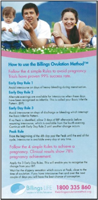 The Billings Ovulation Method®  Rules Card