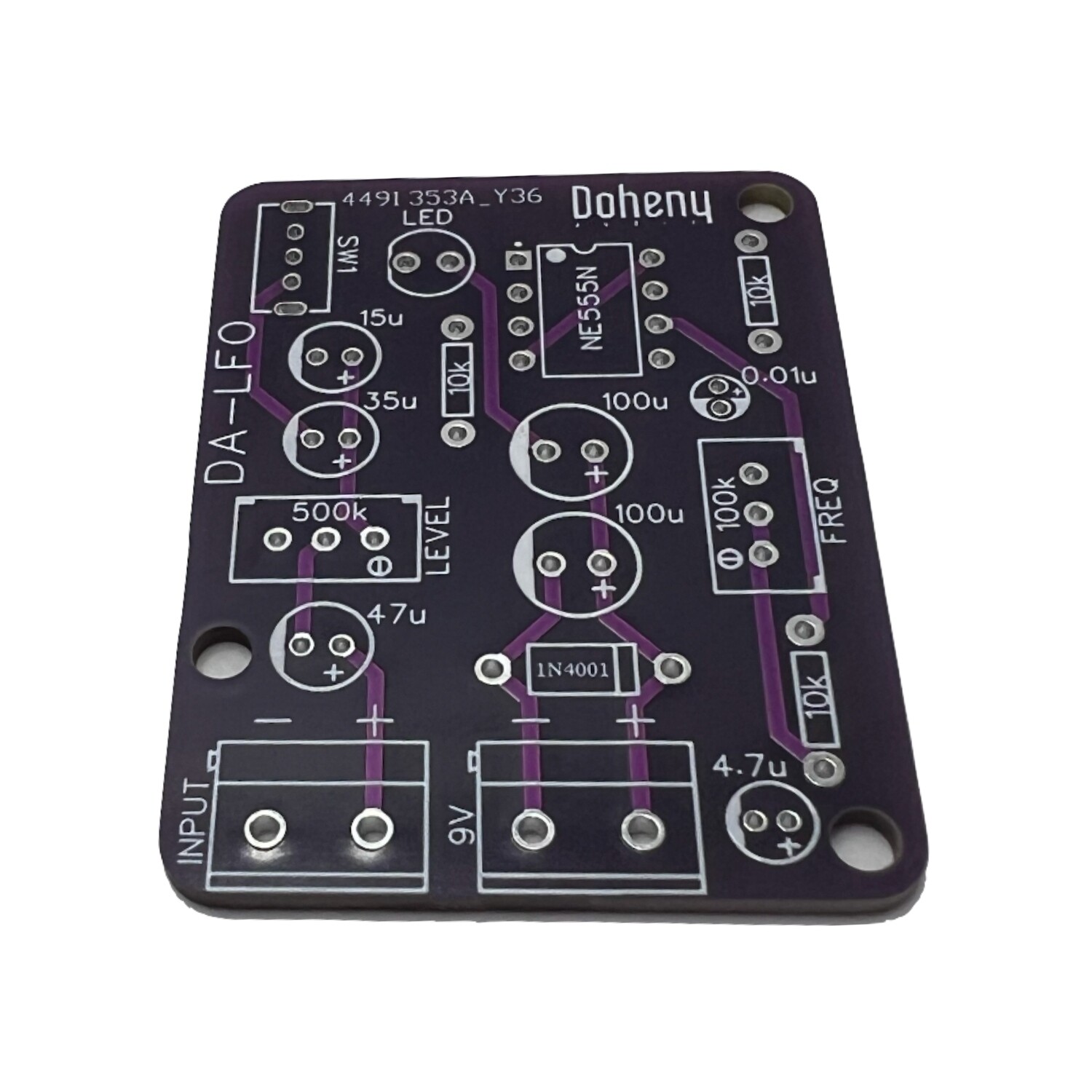 Doheny Audio 555 Timer Oscillator PCB Square Wave LFO Circuit Bending PCB