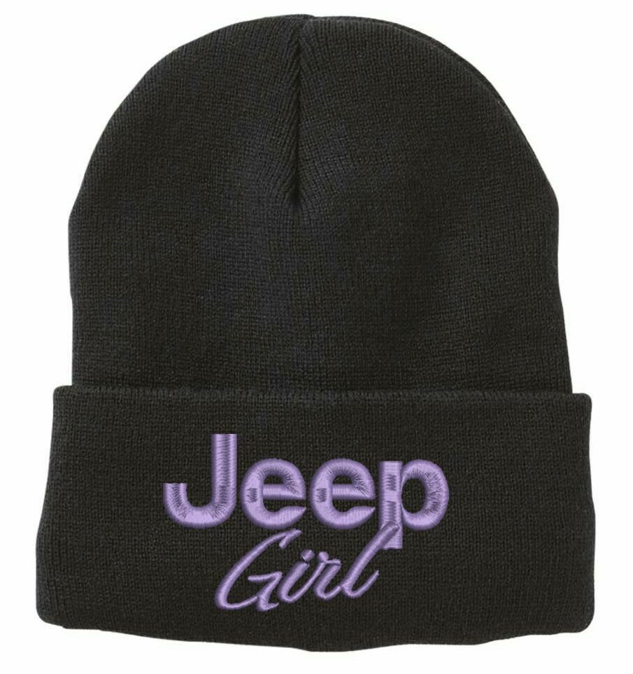 Black &quot;Jeep Girl&quot; Toque (Cuffed or No Cuff), Logo Colour: Purple