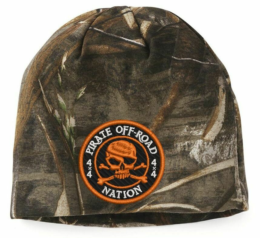 Realtree Camo w/ Orange Pirate Off-Road Nation Round Logo (no cuff)