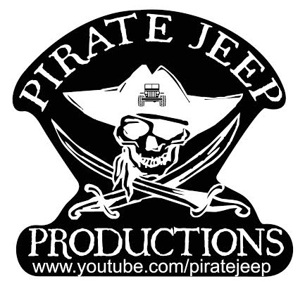 Pirate Jeep Productions Printed Decal (White Writing on Black Background)