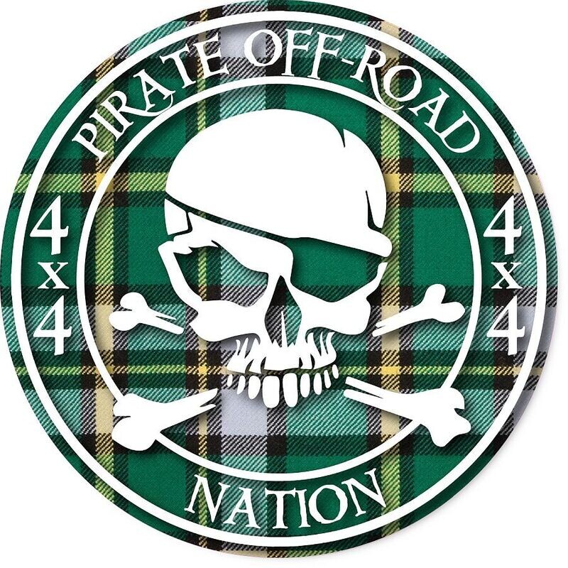 Pirate Off-Road Nation Round Logo with Cape Breton Tartan