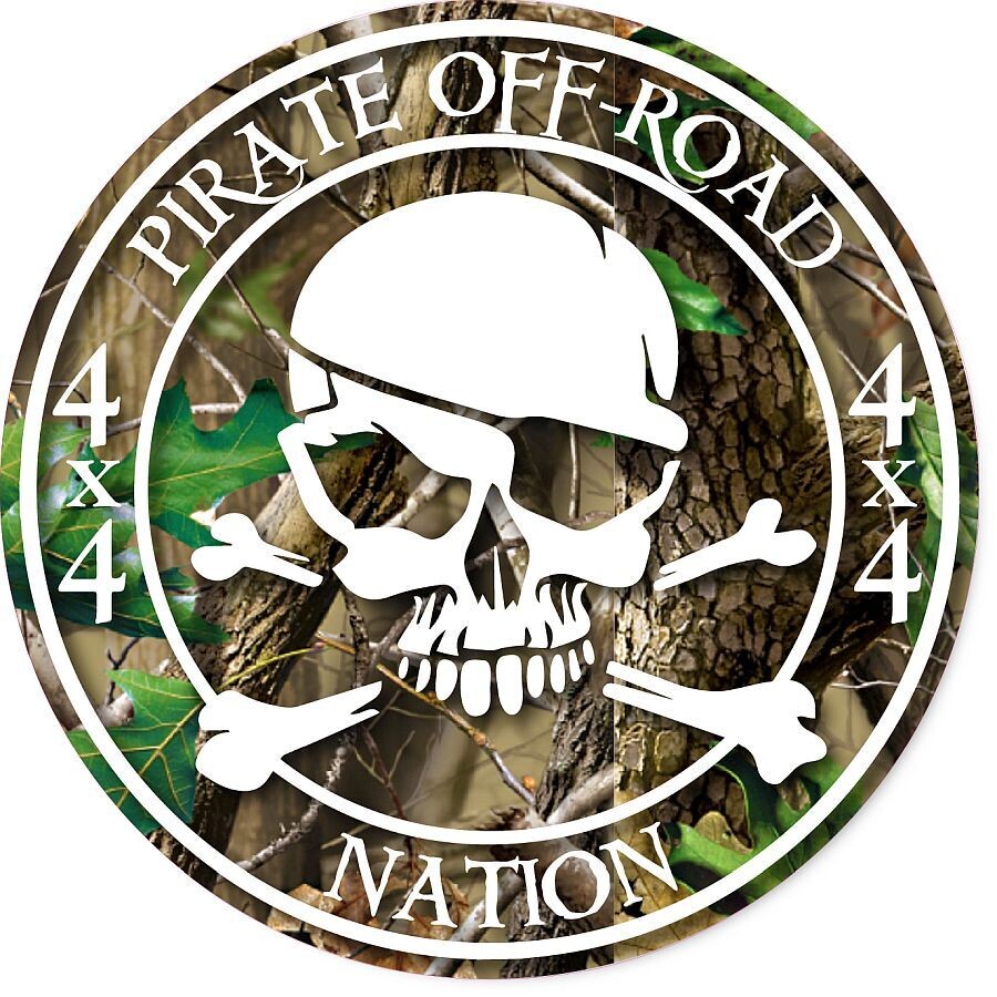 Pirate Off-Road Nation Round Logo with Camo Background