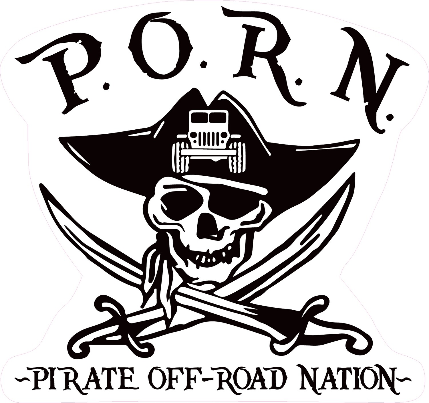 New P.O.R.N. Printed Decals (Various Colours on Clear Background)