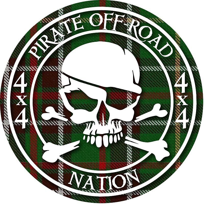 Pirate Off-Road Nation Round Logo with Newfoundland Tartan