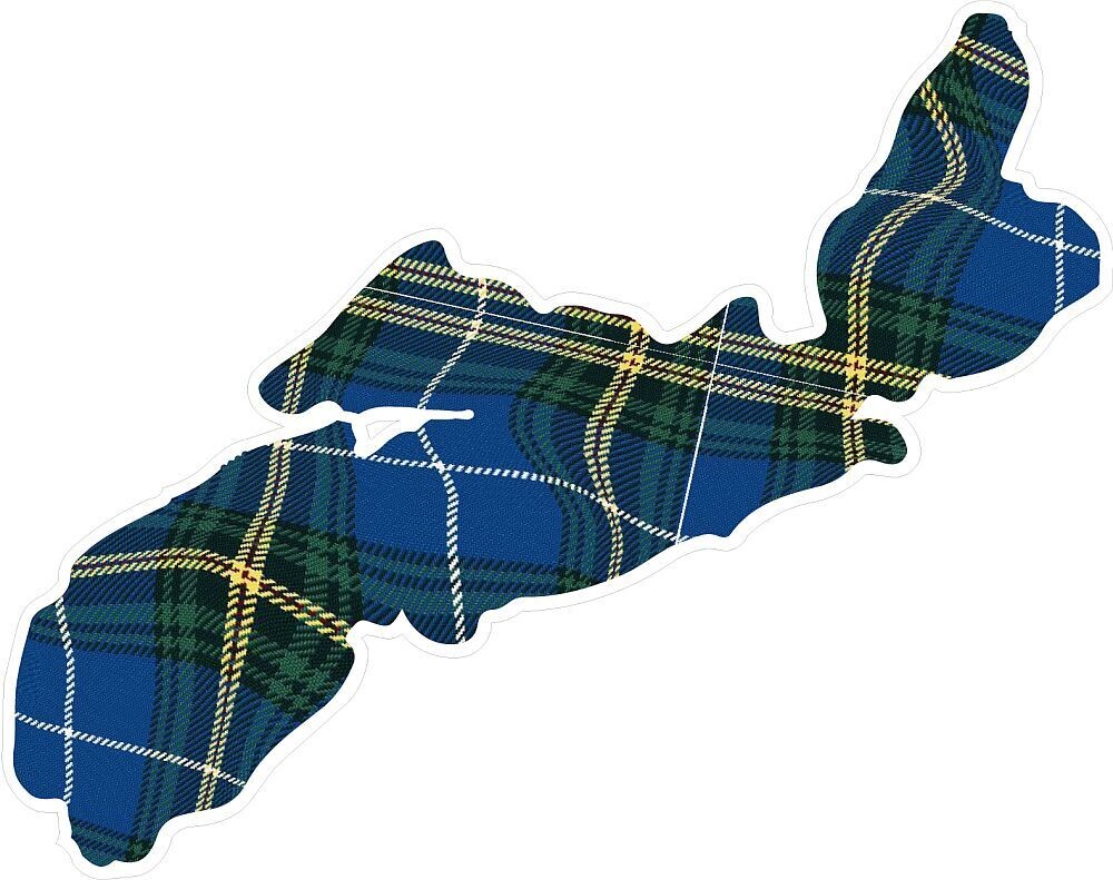 Nova Scotia Province Decal with Wavy Tartan (various sizes)