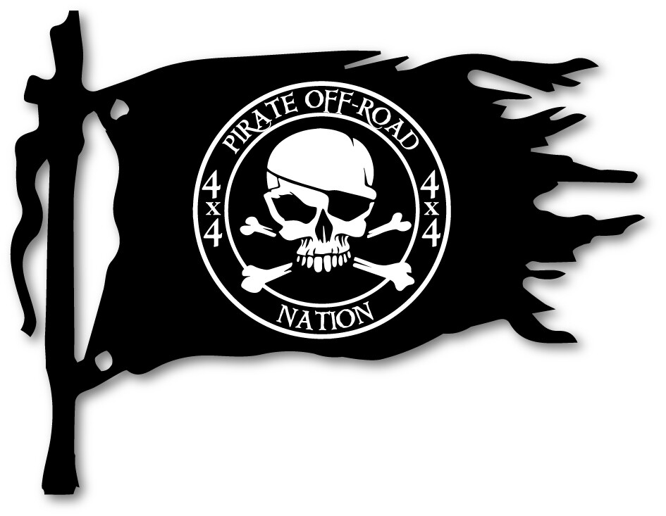 Black Flag decal (various colour options) - 6&quot; x 4.6&quot;, Flag Colour: White