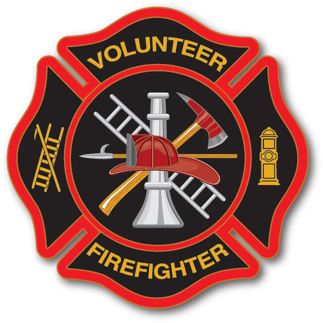 Volunteer Firefighter printed decal  4-inch