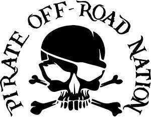 Skull Pirate Off-Road Nation Die Cut Decal - 5.5&quot; x 4&quot;