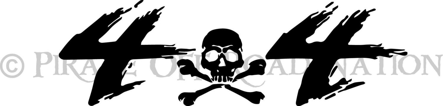 4x4 with skull and crossbones - various sizes