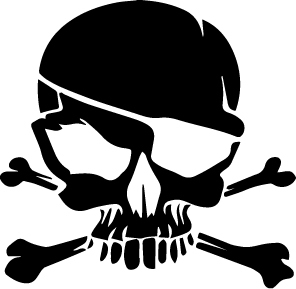 Skull die cut decal
