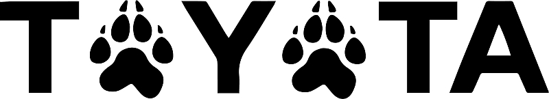 "Toyota" with dog prints "Toyota" with dog prints