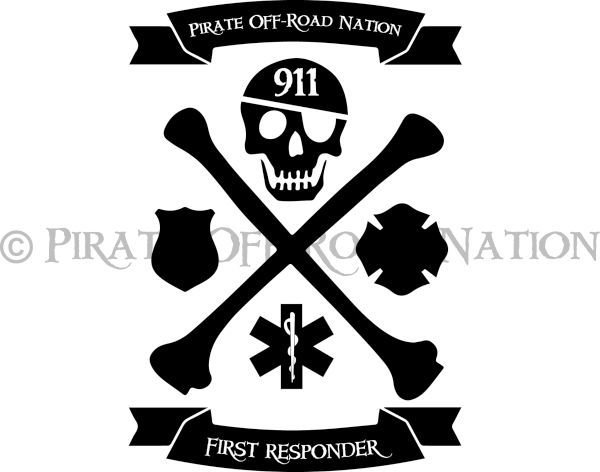 First Responder- Pirate Off-Road Nation Die-cut Decal