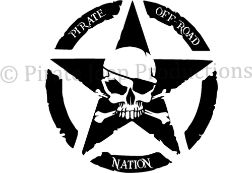 Invasion Star and Skull 9.5&quot; Die Cut Decal