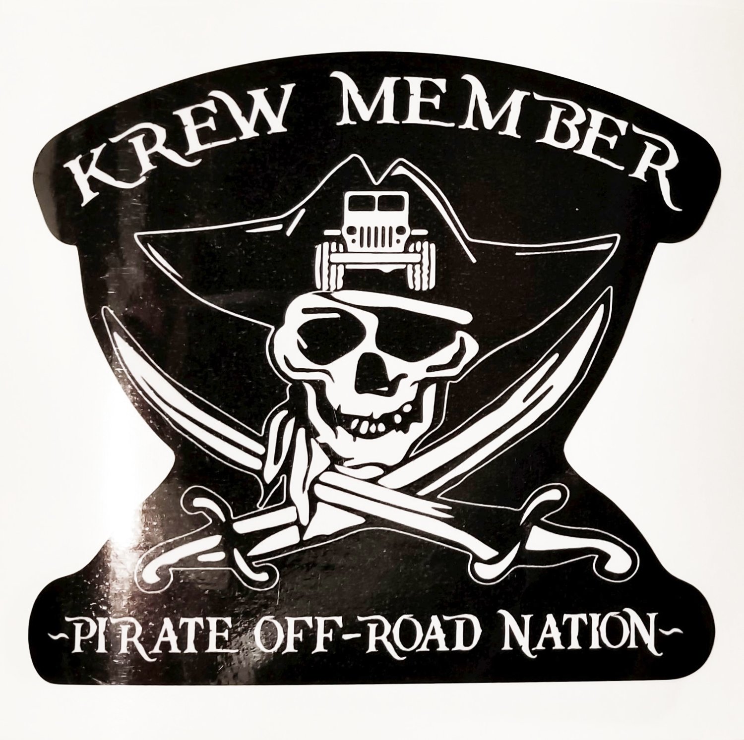 Krew Member Printed Decals (White print on black background)