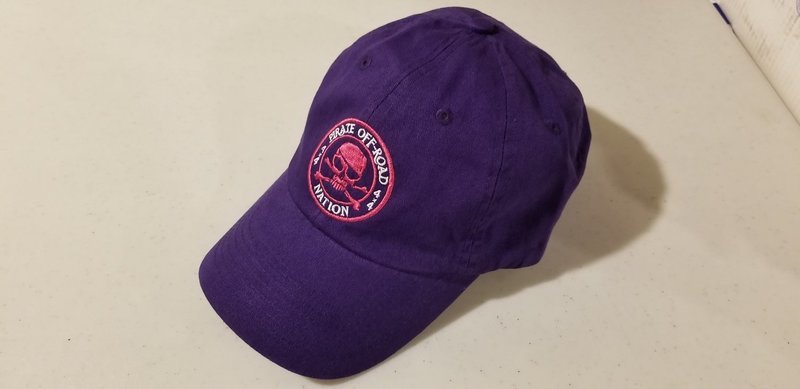 Purple Pirate Off-Road Nation with pink and white stitching (unstructured low profile) - One Size fits All