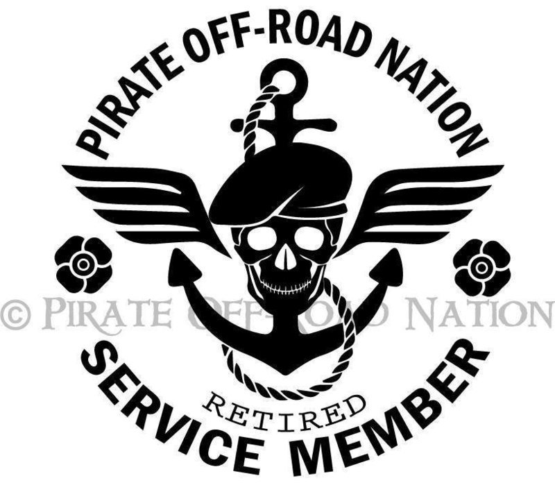 Service Member Retired - Pirate Off-Road Nation Printed Decal