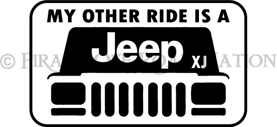 &quot;My Other Ride is a Jeep XJ&quot; die cut decal