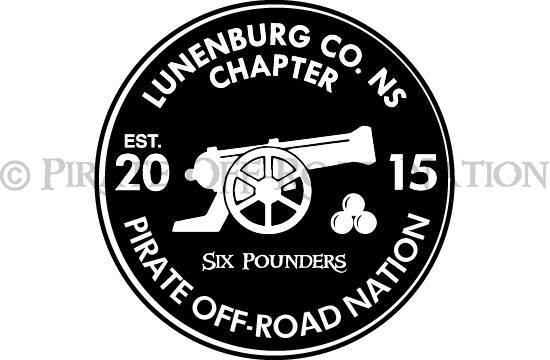 Six Pounders, Lunenburg Nova Scotia - Pirate Off-Road Nation Die Cut Decal