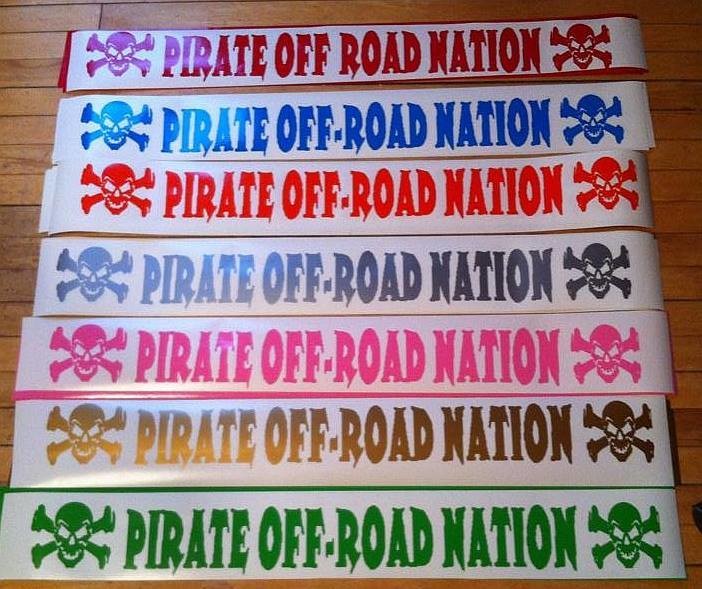 Pirate Off-Road Nation Windshield Banners for Radio-Controlled Vehicles (RC Decals)