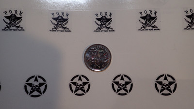 P.O.R.N. or Invasion Star RC Decals (Black on Clear Background)