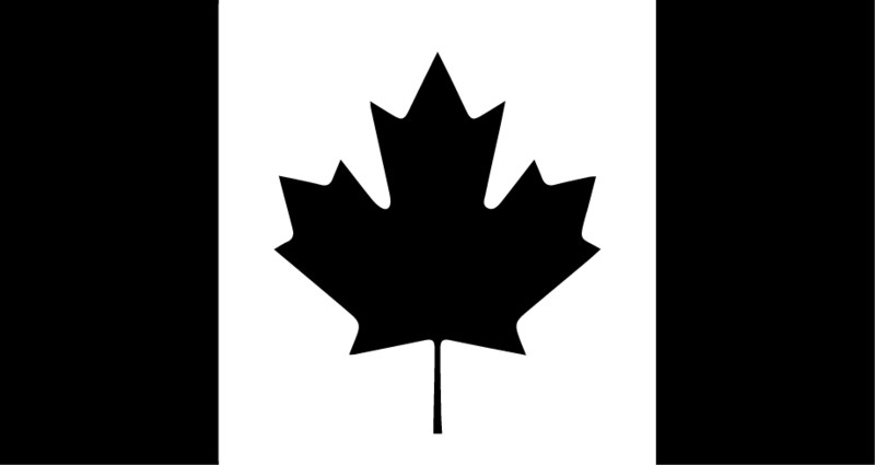 Canadian Flag Die Cut Decal (single colour)