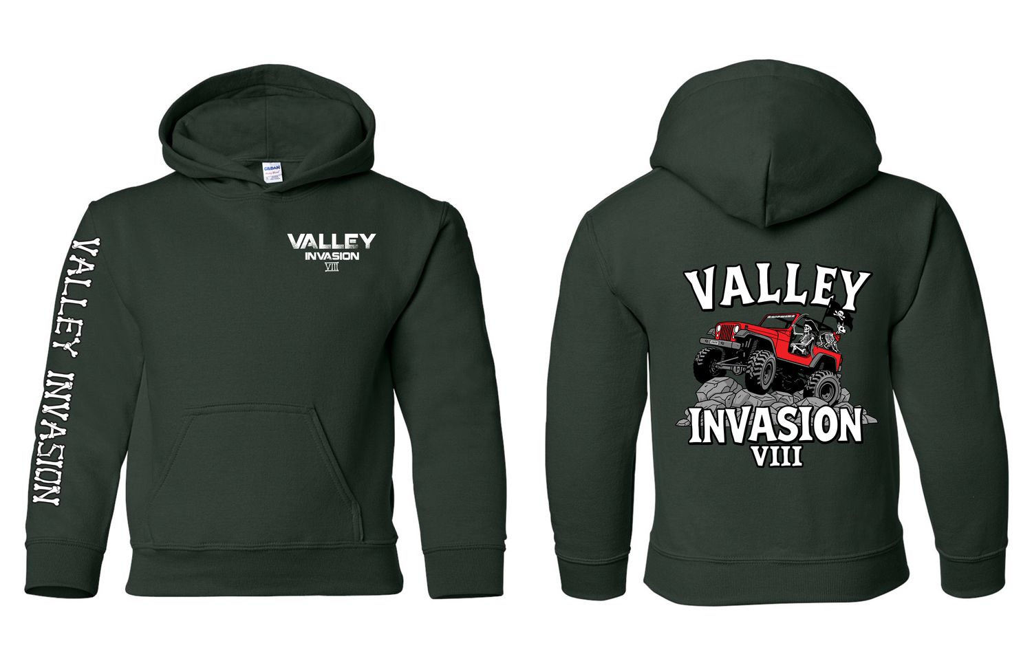 Valley Invasion VIII YOUTH Pullover Hoodie (Forest Green)
