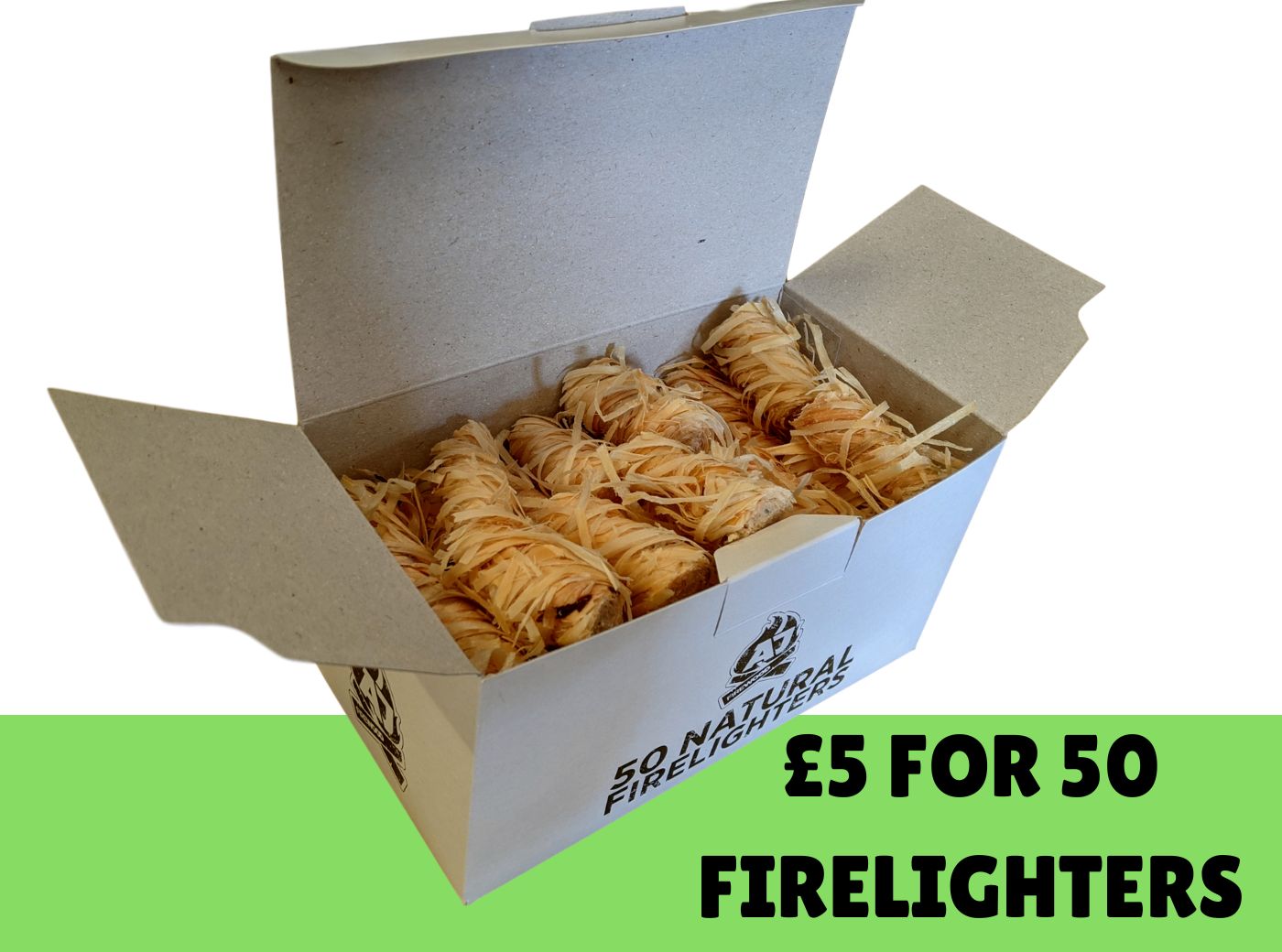 AJ&#39;s Natural Firelighters - Box of 50