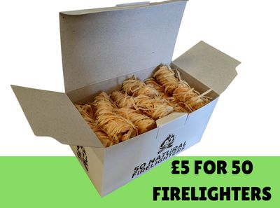 AJ&#39;s Natural Firelighters - Box of 50