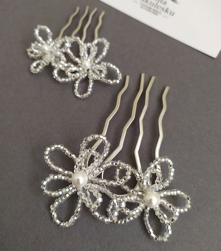 Pettine GARDENIA Silver - Set 2