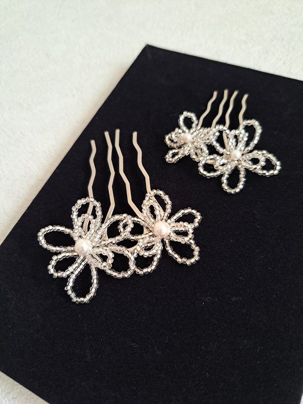 Pettine GARDENIA Silver - Set 2