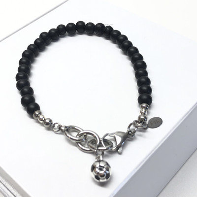 Black Soccer Ball Bracelet 