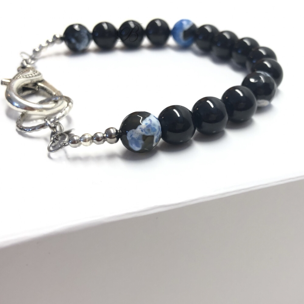 Black and Denim Blue Bracelet