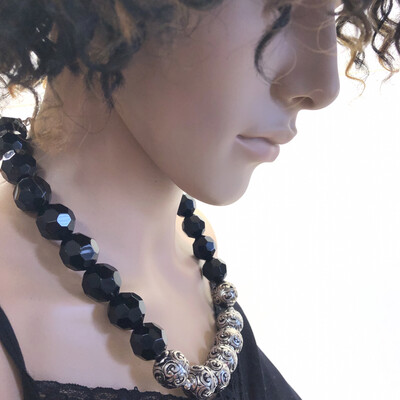 Black and Silver Necklace